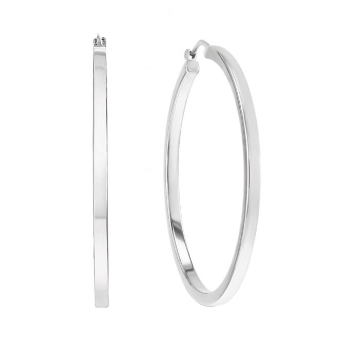 White gold hoop earrings 40mm sale