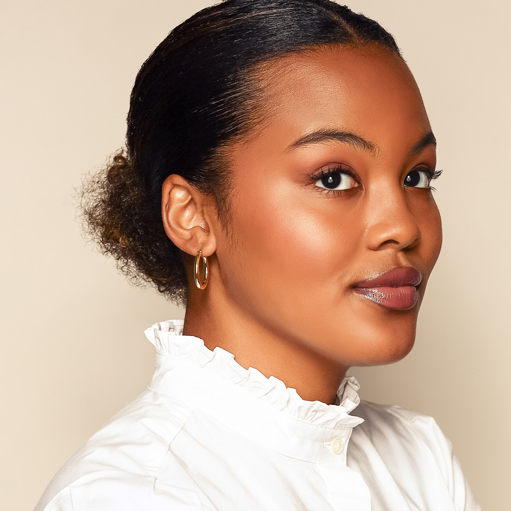 Cass 14K Gold Snap-down Tube Hoop Earrings