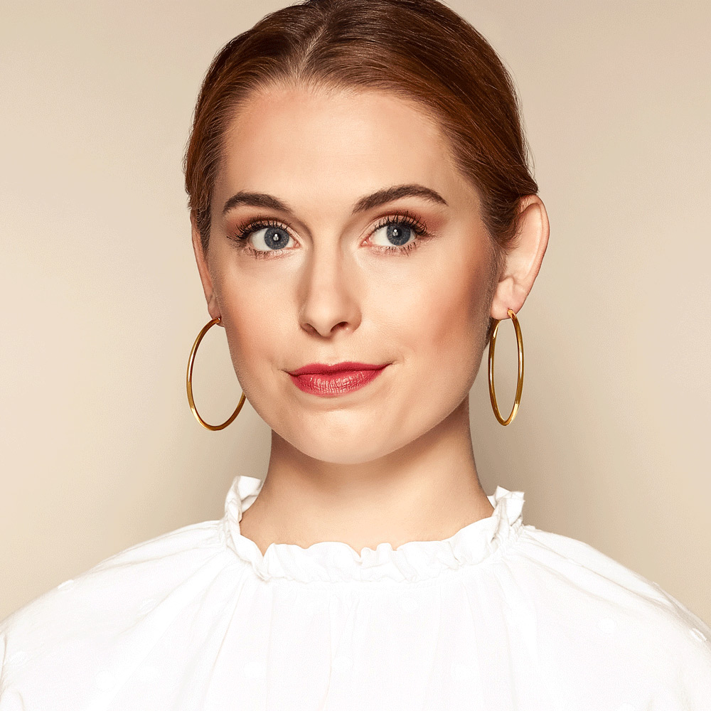 Cass 14K Gold Snap-down Tube Hoop Earrings