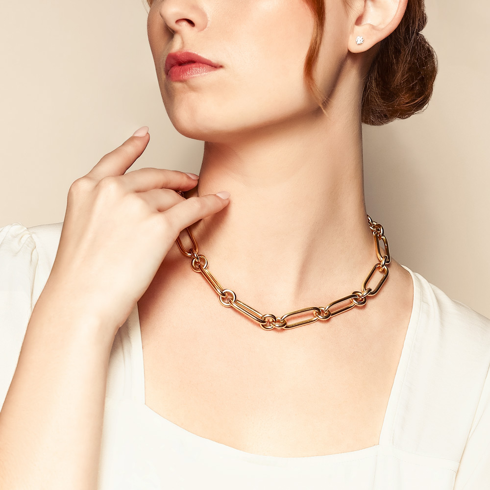 Roberto Coin Oro Classic Yellow Gold Long Oval Link Necklace, 18