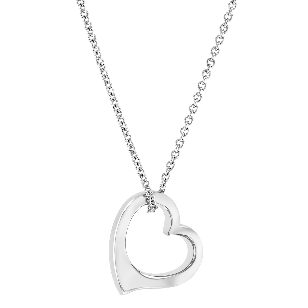 White Gold Open Heart Pendant