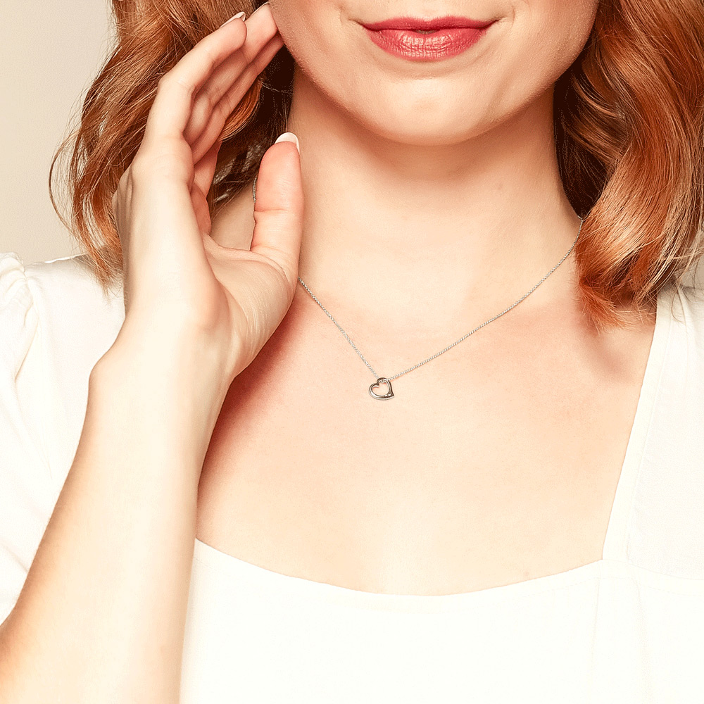 White Gold Open Heart Pendant