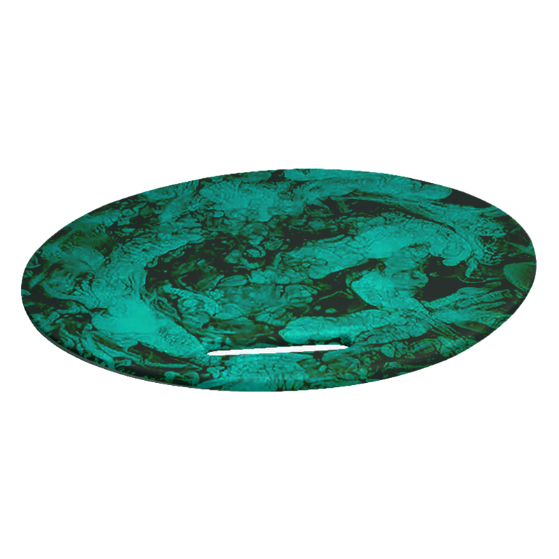 Nashi Home Round Chopping Board, Emerald Green Swirl