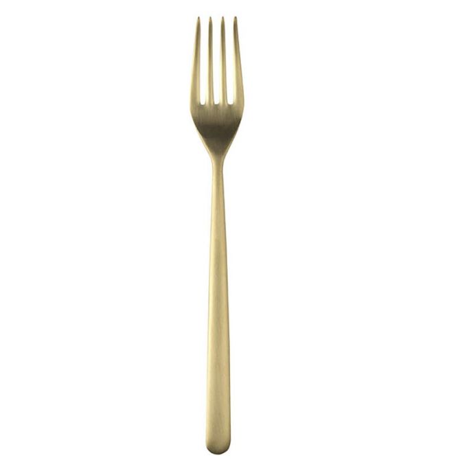 Mepra Epoque Dinner Fork, Gold Oro Satin Ice Stainless