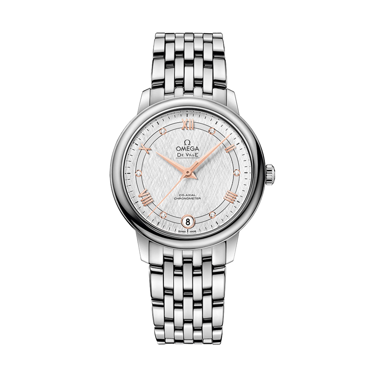 Omega De Ville Prestige 33mm Watch, Rose Gold and Diamond Dial