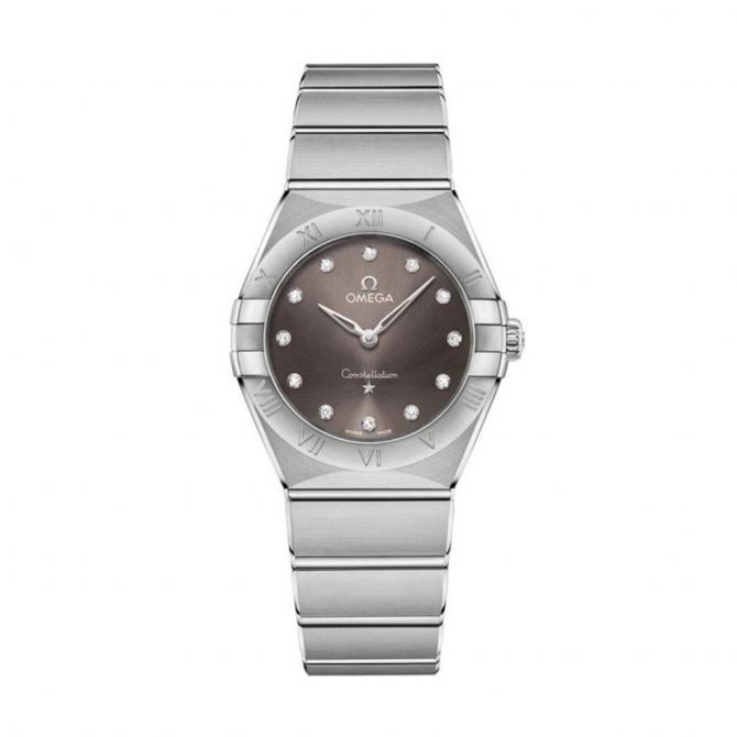 Omega Constellation 28mm Women's Watch, Sun-Brushed Grey Diamond Dial