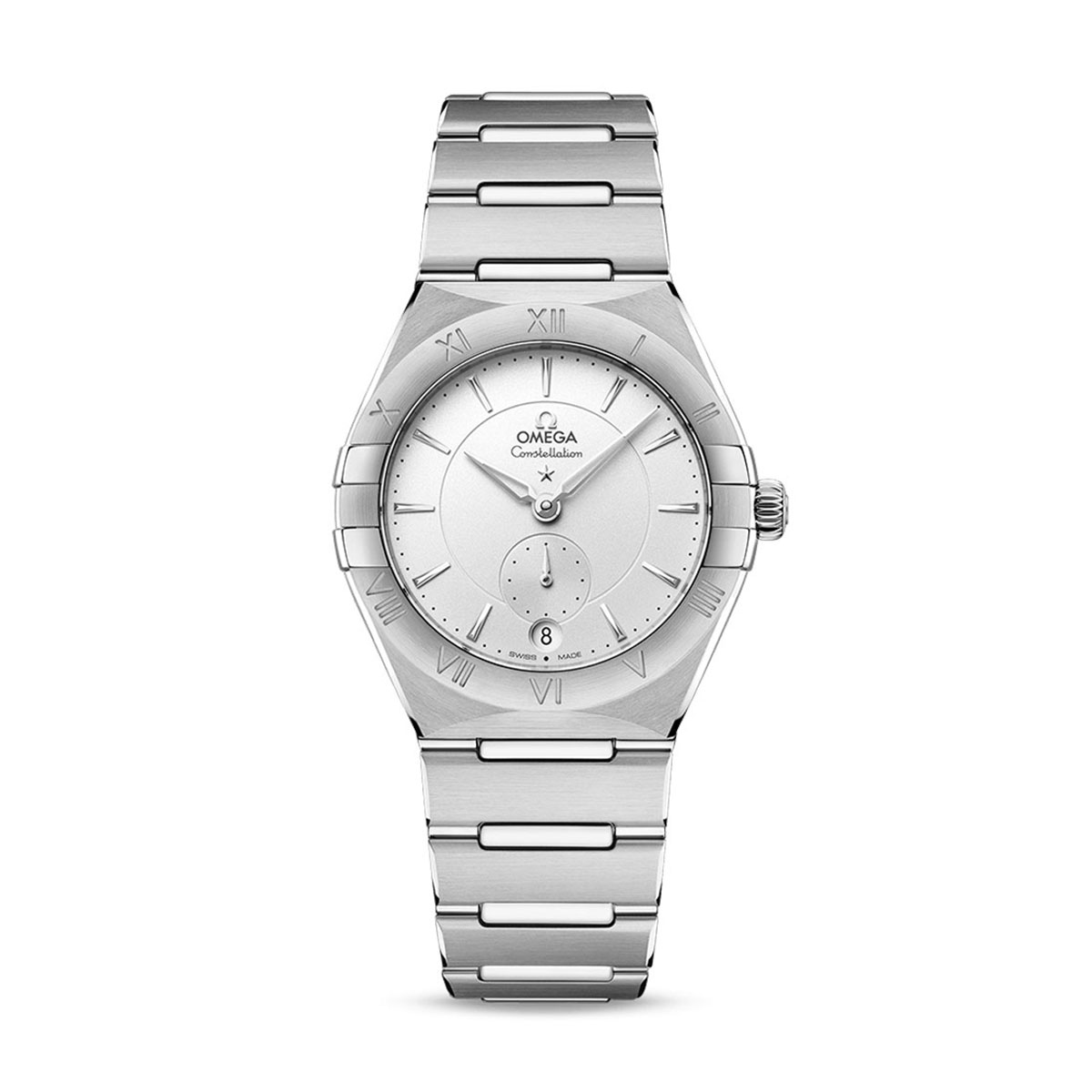Omega Constellation Co-Axial Master Chronometer Small Seconds 34mm Women's Watch, White Silver Dial