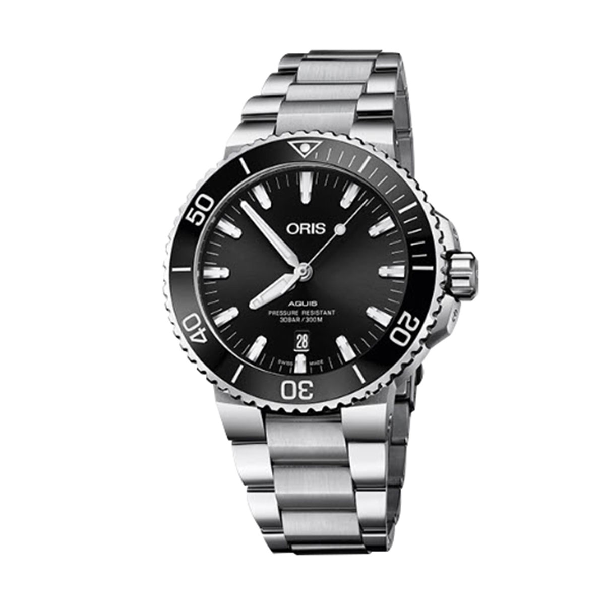 Oris Watches Aquis Date 43.5mm Watch, Black Dial