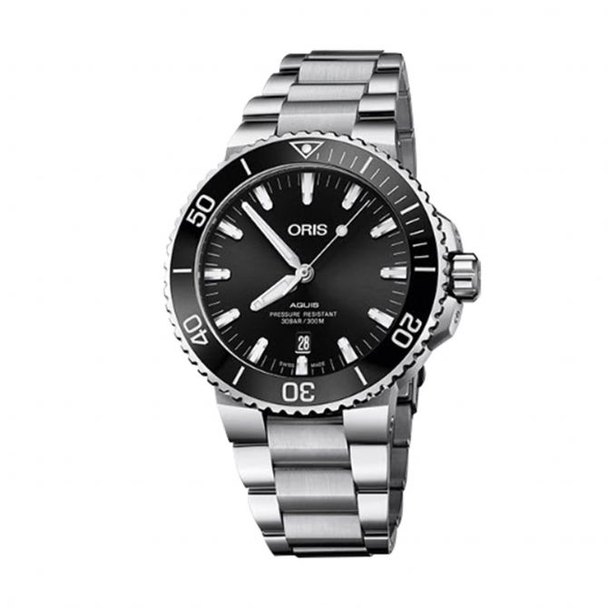 Oris Watches Aquis Date 43.5mm Watch, Black Dial