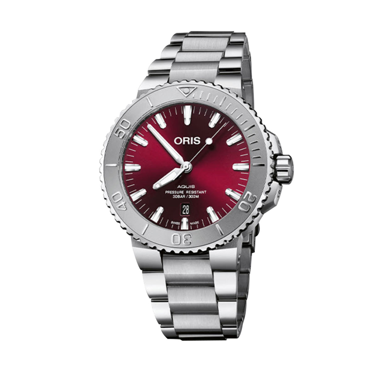 Oris Watches Aquis Date Relief 43.5mm Watch, Cherry Dial