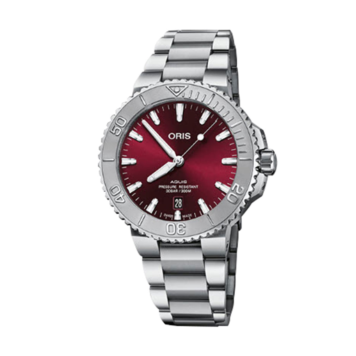 Oris Watches Aquis Date Relief 41.5mm Watch, Cherry Dial