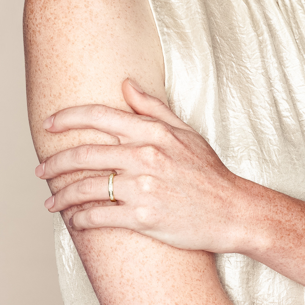 14K Yellow Gold Channel Set Princess Cut Diamond Wedding Band, 0.50cttw