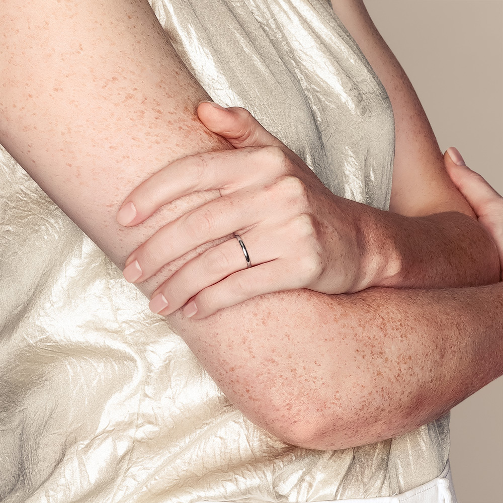 Platinum Comfort Fit Low Dome 2 mm Wedding Band