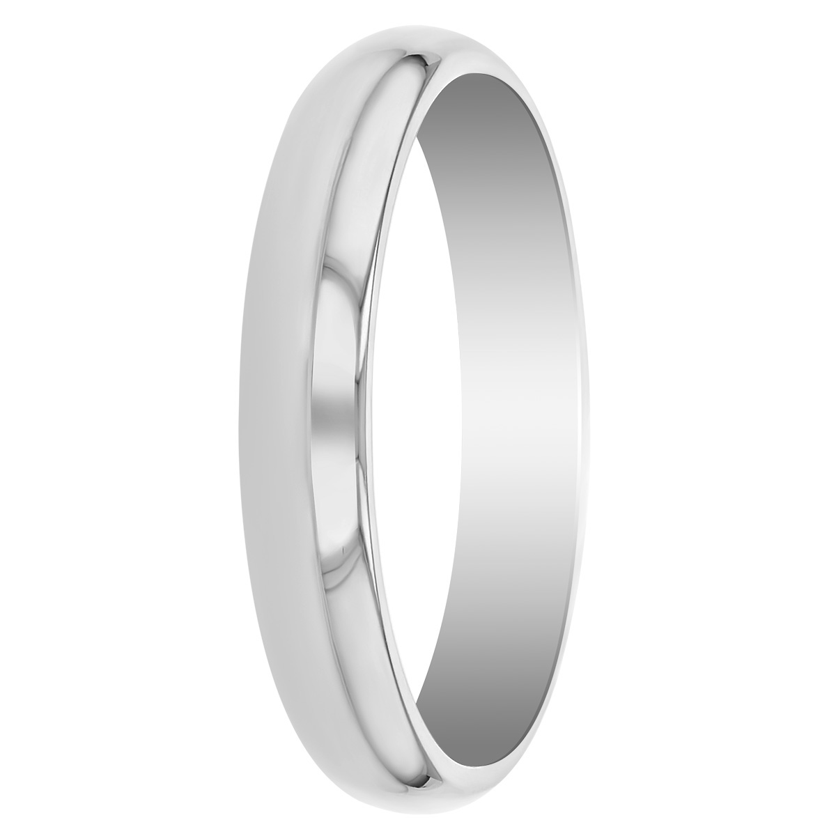 3 mm Comfort Fit Low Dome Wedding Band in White Gold, Size 6