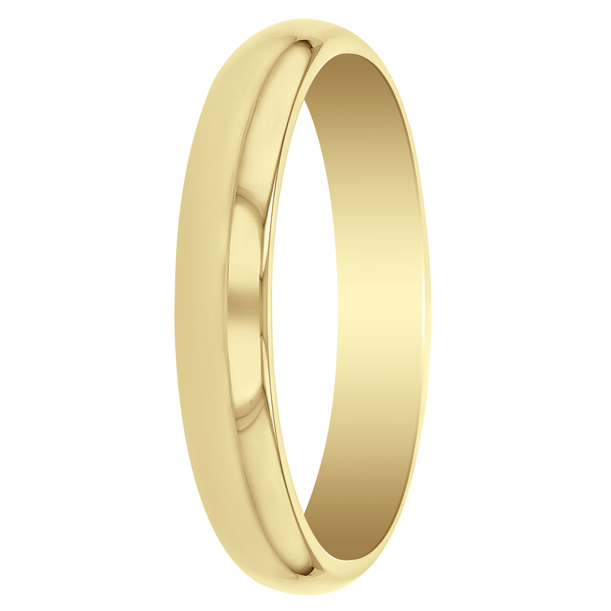 Yellow Gold 3mm Low Dome Comfort Fit Wedding Band, Size 8