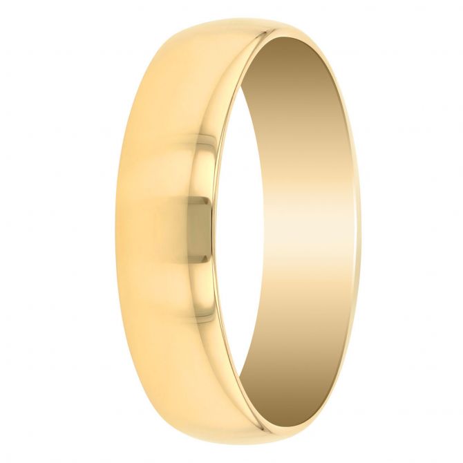 14K Yellow Gold 5mm Comfort Fit Low Dome Wedding Band Borsheims