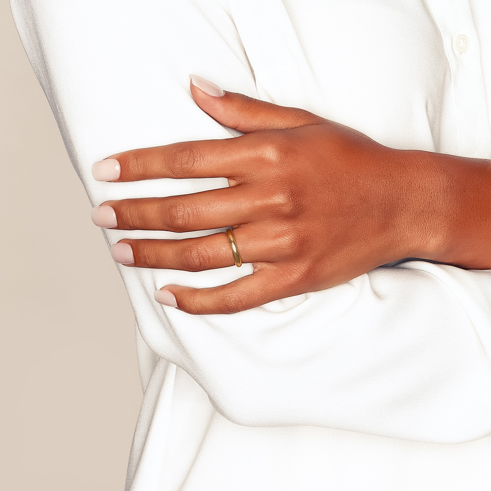 14K Yellow Gold 3 mm Plain Wedding Band