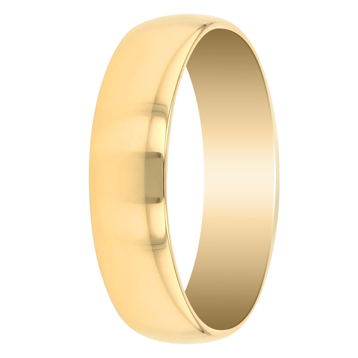 Yellow Gold Comfort Fit Low Dome 5 mm Wedding Band, Size 5