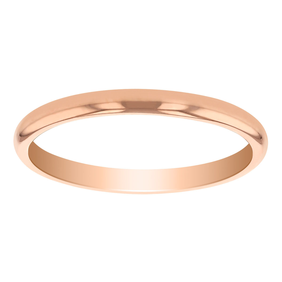 Rose Gold Comfort Fit 2 mm Wedding Band, Size 7