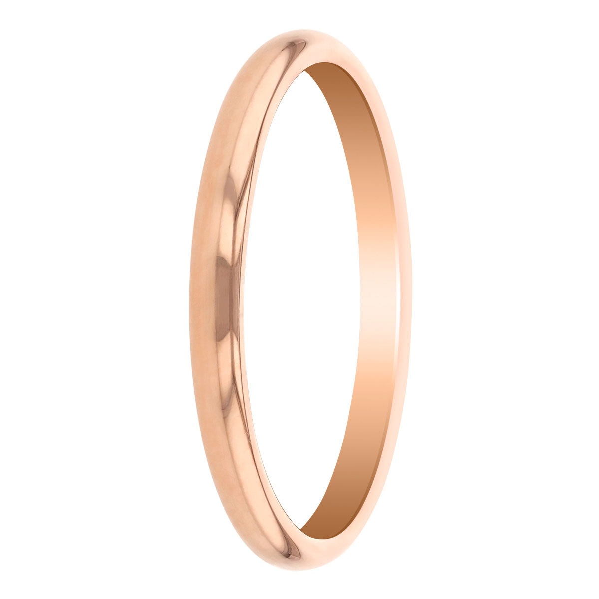 Rose Gold Comfort Fit 2 mm Wedding Band, Size 7