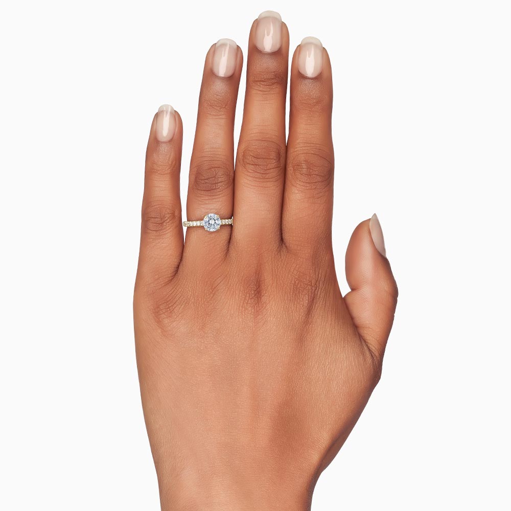 Diamond Half Shank Ring Setting in Yellow Gold, 0.22 cttw