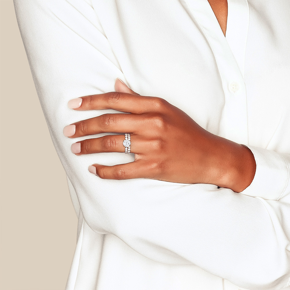 18K Gold Diamond V Prong Engagement Ring Setting