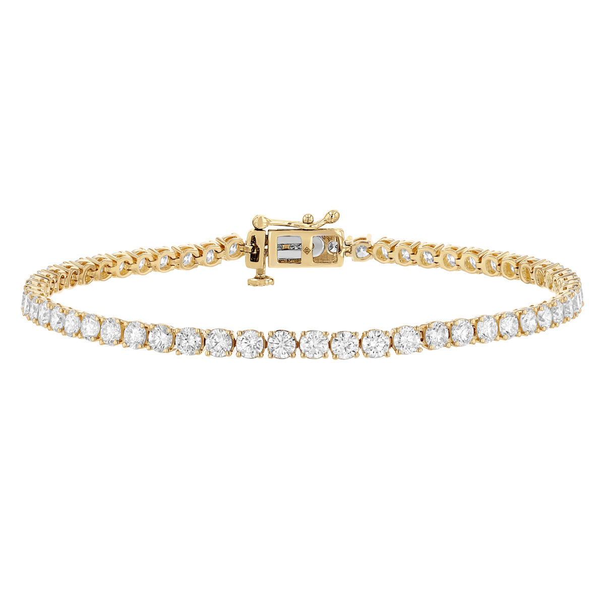 Borsheims Signature Collection Lab-Grown Diamond Tennis Bracelet in 14K Gold, 5.00 cttw, 7