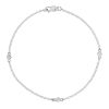 Borsheims Signature Collection Diamond 3 Station Bracelet in White Gold, 7", 0.10 cttw