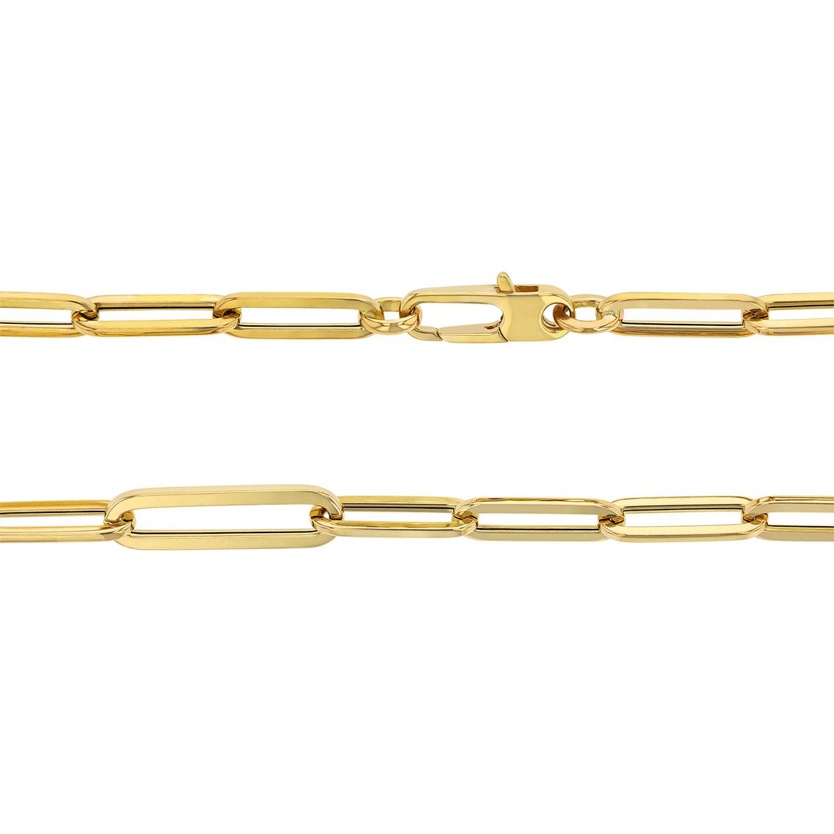 Roberto Coin Yellow Gold Alternating Size Paperclip Link Chain Necklace, 22