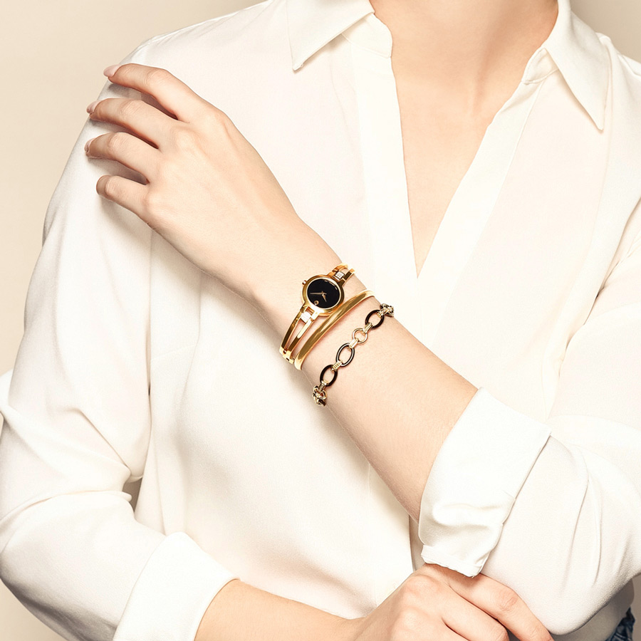 LAGOS Meridian 18K Yellow Gold & Black Ceramic Link Bracelet, 7