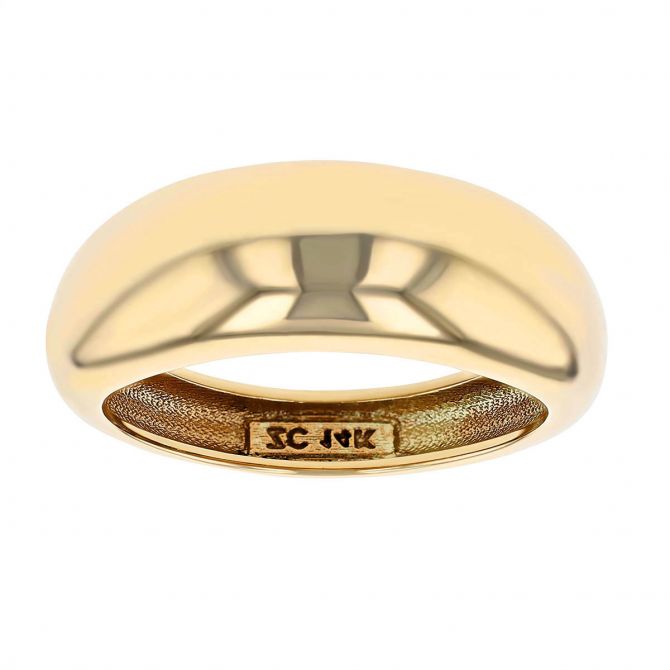Zoe Chicco Yellow Gold Domed Round Aura Ring