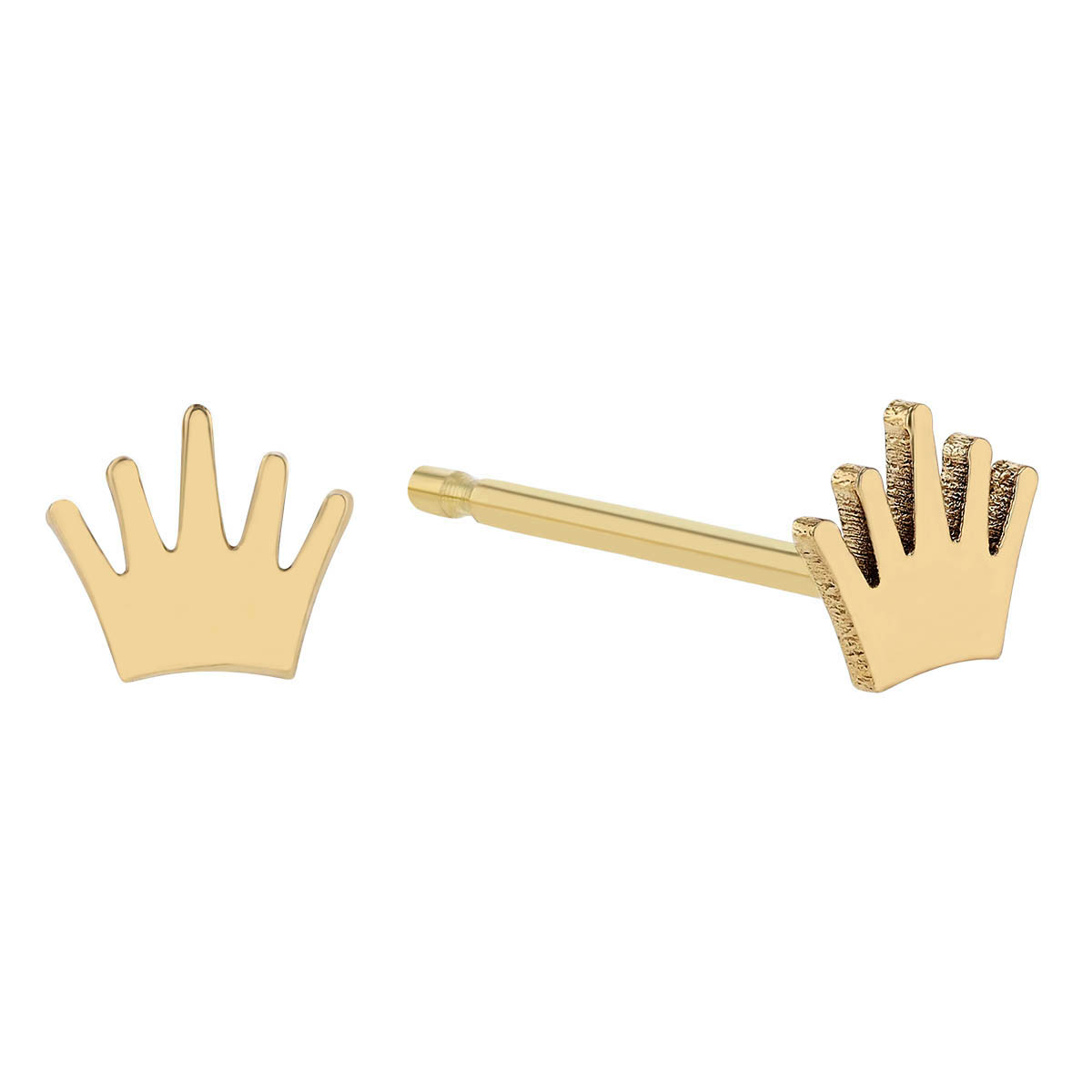 Zoe Chicco Yellow Gold Itty Bitty Crown Stud Earrings