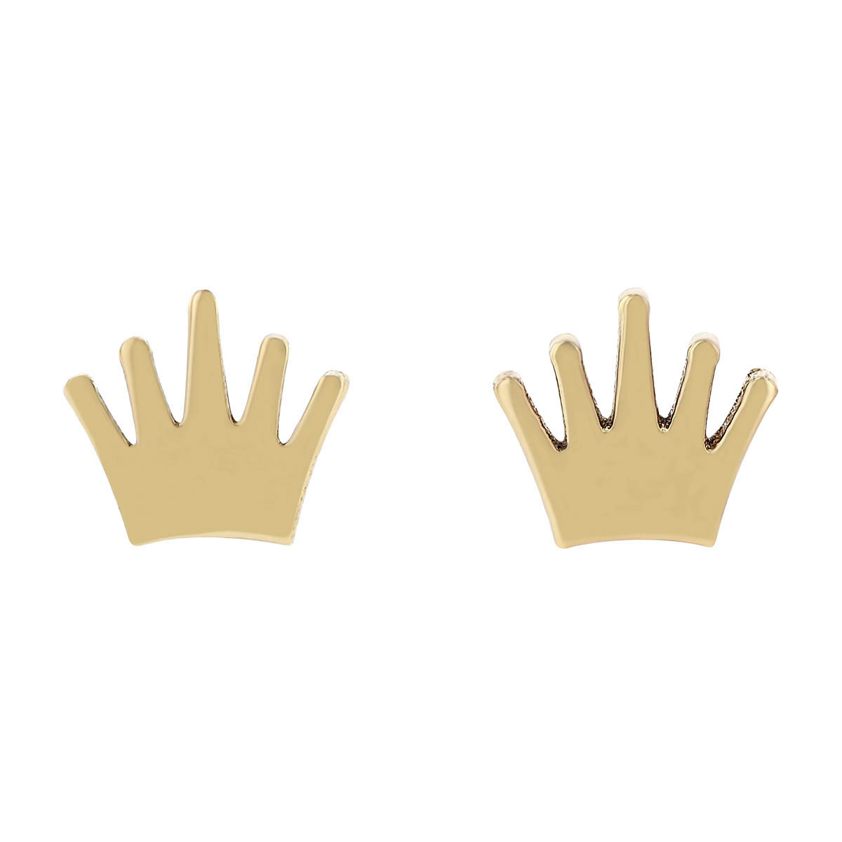 Zoe Chicco Yellow Gold Itty Bitty Crown Stud Earrings