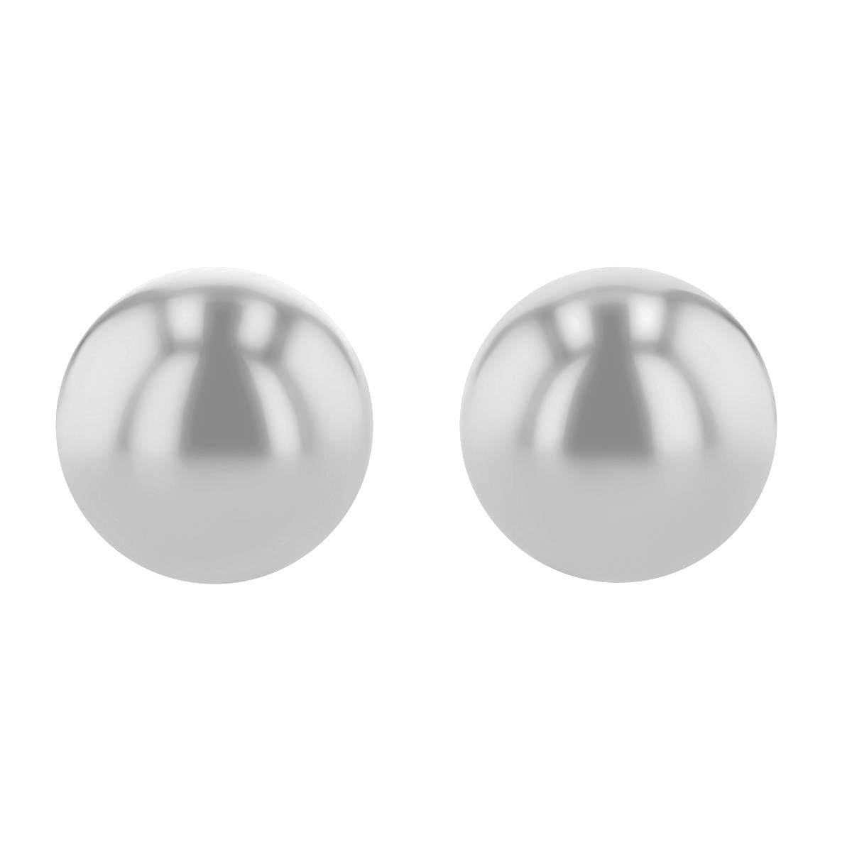 White Gold Ball Stud Earrings, 6 mm