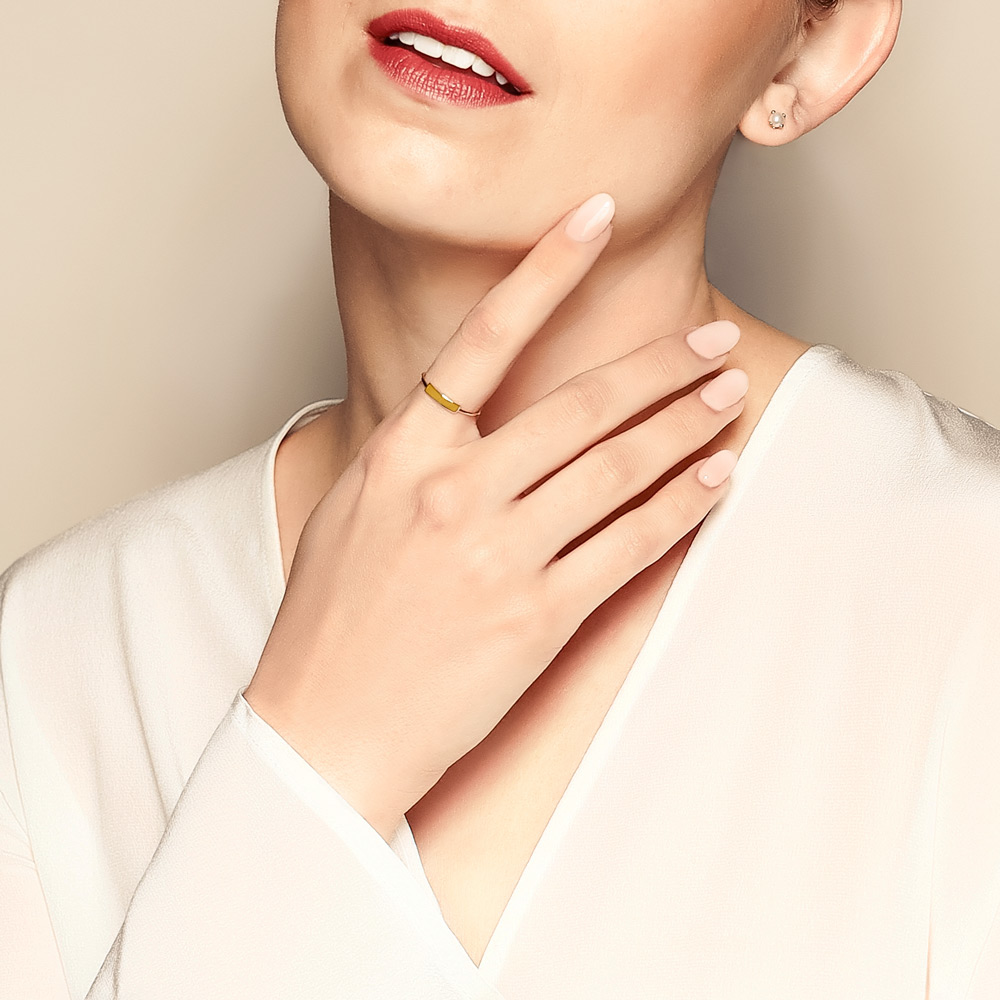 Yellow Gold Small ID Ring