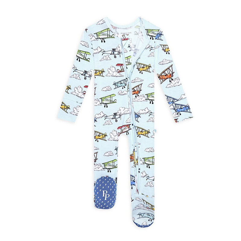 Posh Peanut Flyer Footie Zippered One Piece, 0-3M