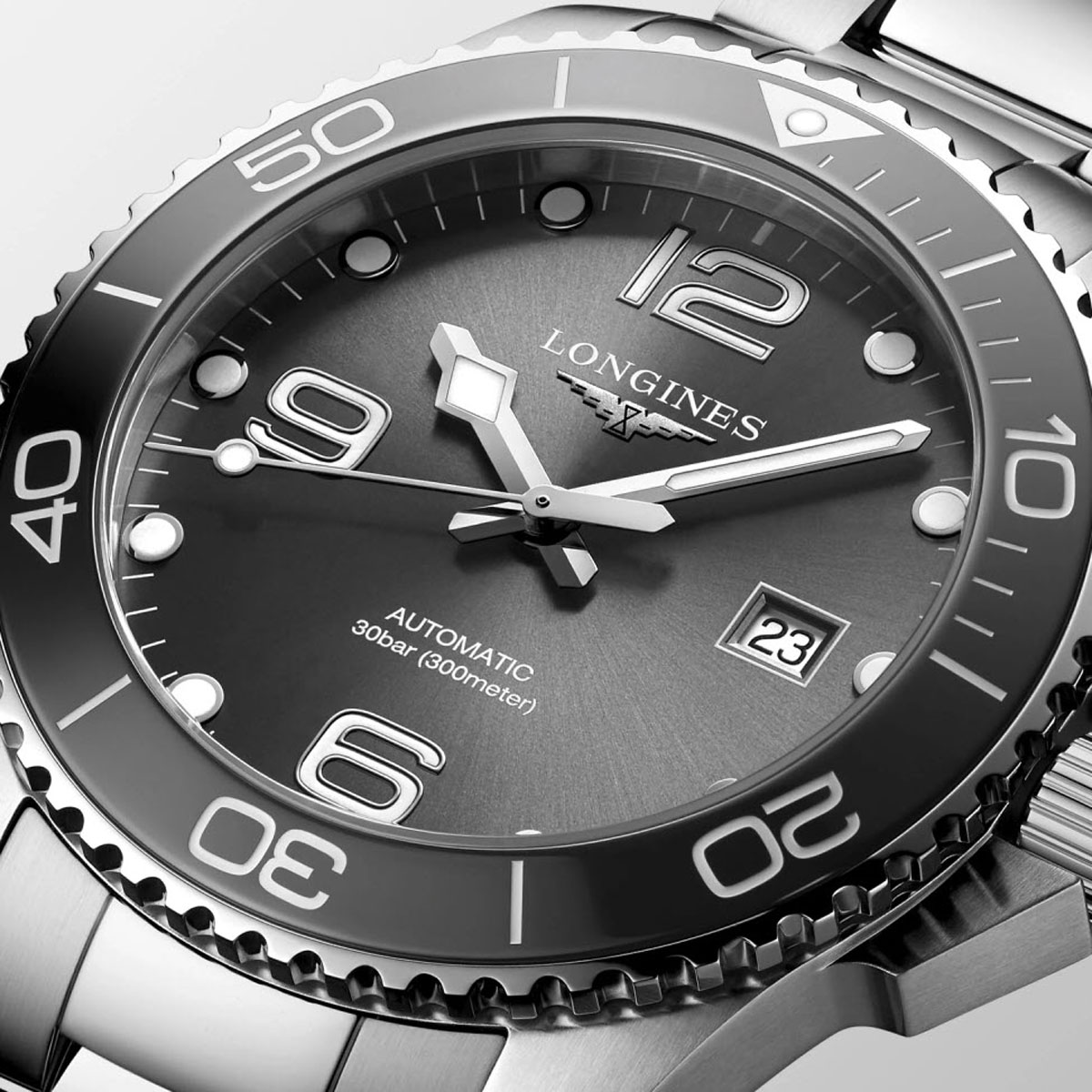 Longines HydroConquest 41mm Men's Watch, Sunray Grey Dial