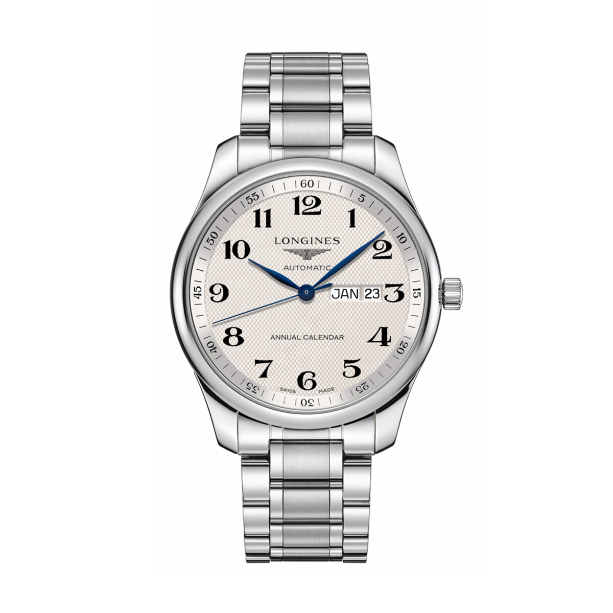Longines Master Collection 42mm Watch, Silver Barleycorn Dial