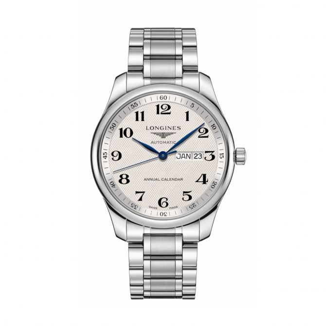 Longines Master Collection 42mm Watch, Silver Barleycorn Dial