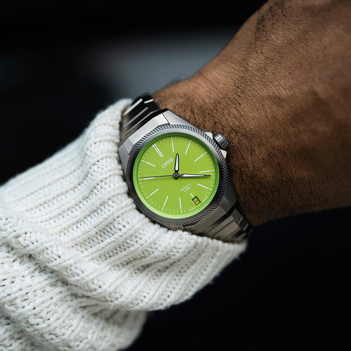 Oris ProPilot x Kermit Edition 39mm Watch, Green Dial