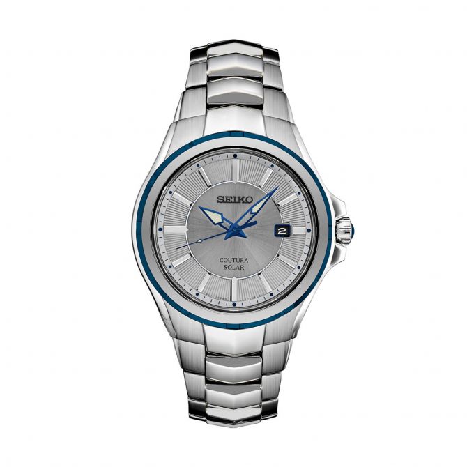 Seiko Coutura 42.5mm Stainless Steel Watch, Grey Dial