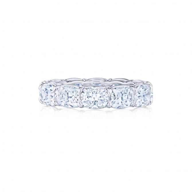 Kwiat Cushion Diamond Eternity Wedding Band in Platinum
