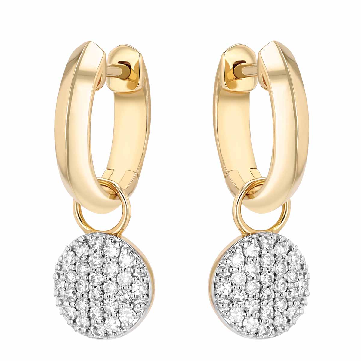 Phillips House Affair Infinity Diamond Pavé Huggie Drop Earrings in Yellow Gold