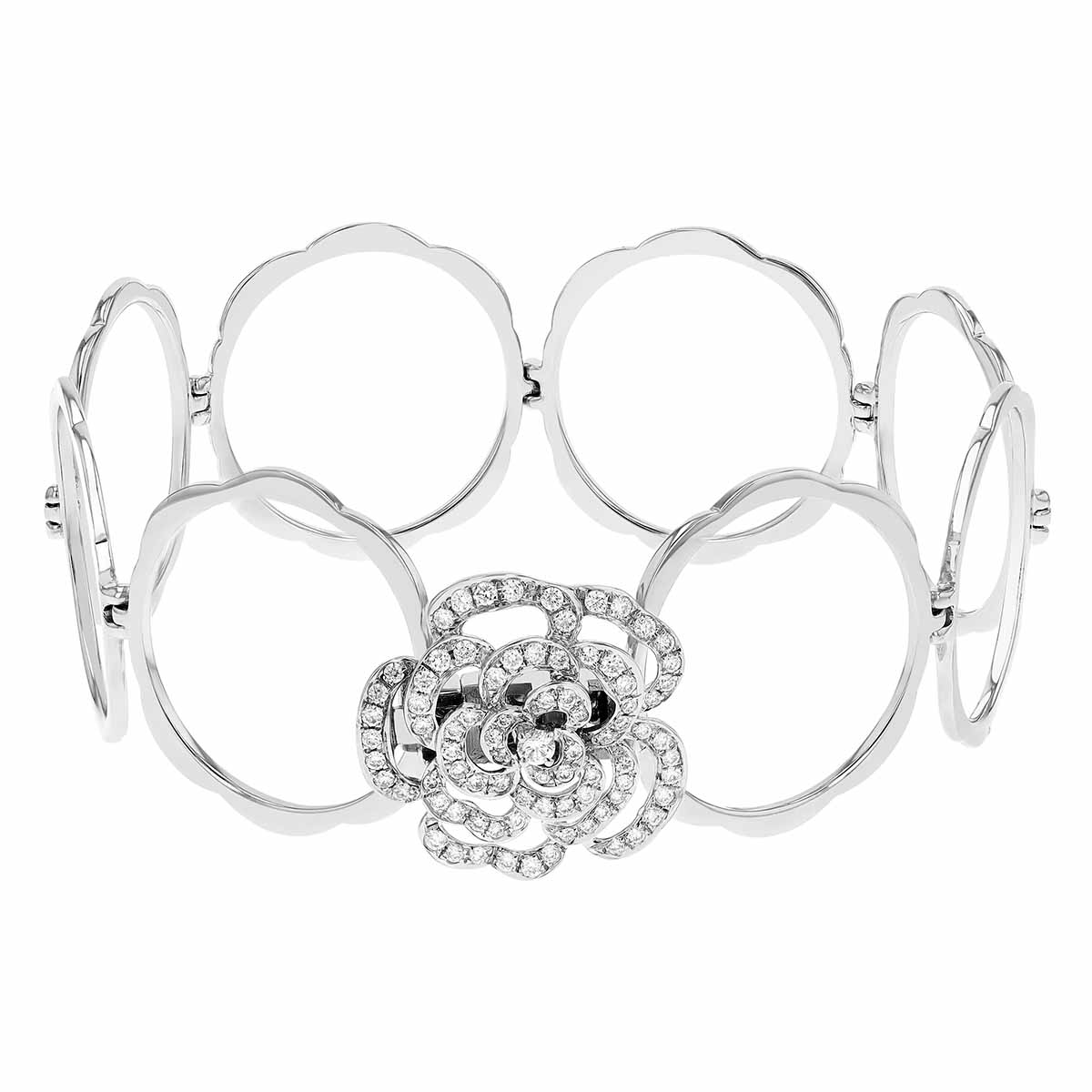 Diamond Flower Convertible Ring & Bracelet in White Gold