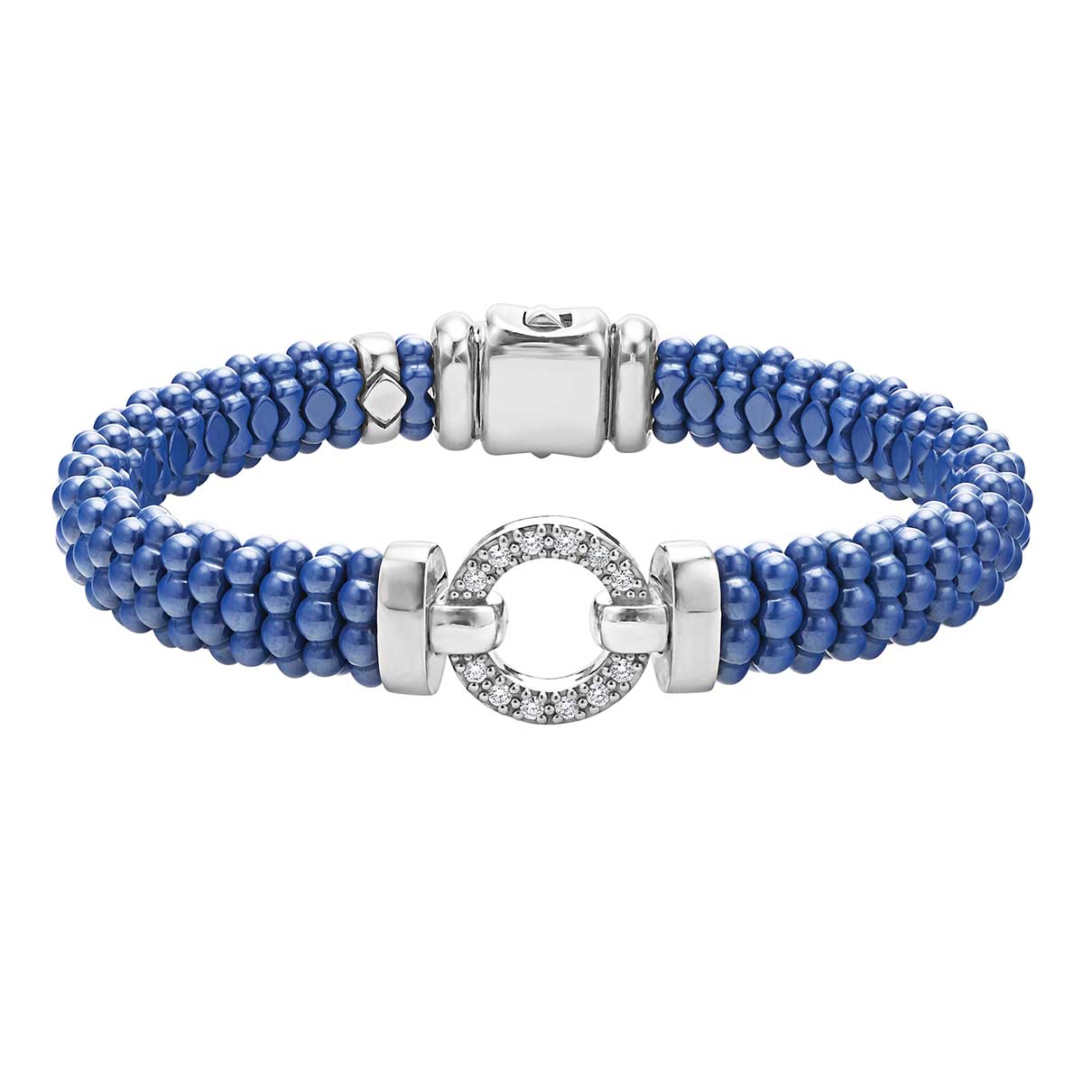LAGOS Blue Caviar Ceramic Diamond Circle Bracelet, 9 mm, Size 7