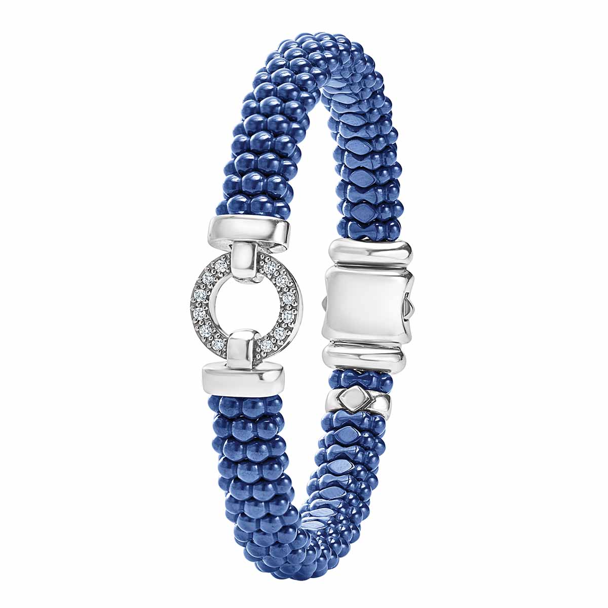 LAGOS Blue Caviar Ceramic Diamond Circle Bracelet, 9 mm, Size 7