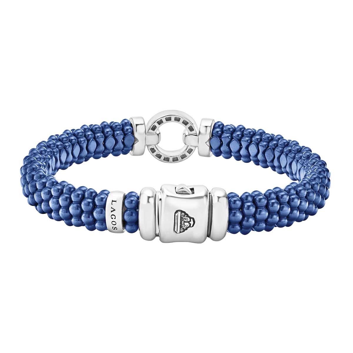 LAGOS Blue Caviar Ceramic Diamond Circle Bracelet, 9 mm, Size 7