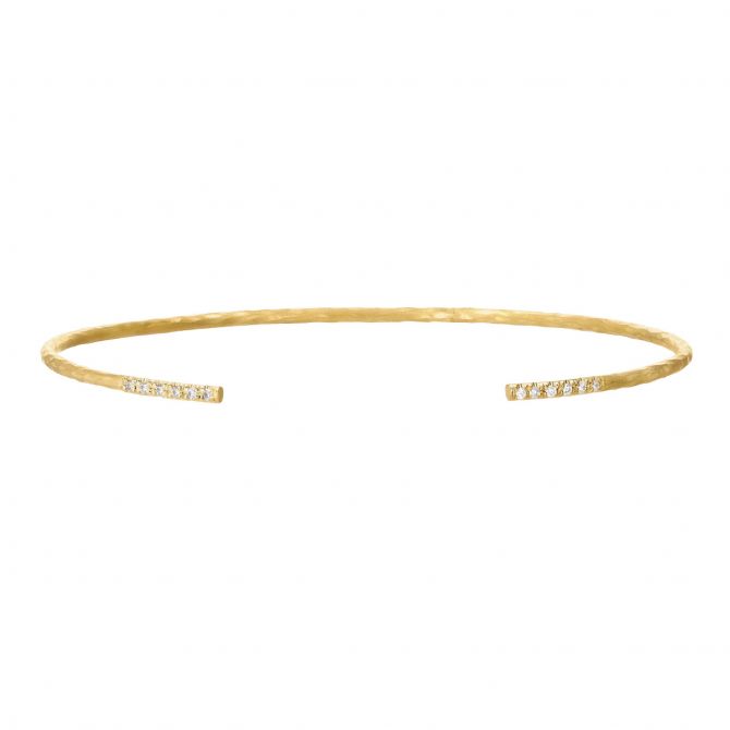 ❤︎marin’s shop❤︎　1128 Marika Diamond Edge Open Cuff Bracelet in Yellow Gold | 8936