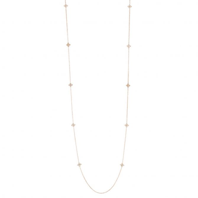 Roberto Coin Love by the Yard Diamond Flower 10 Station Necklace in Rose Gold, 36"