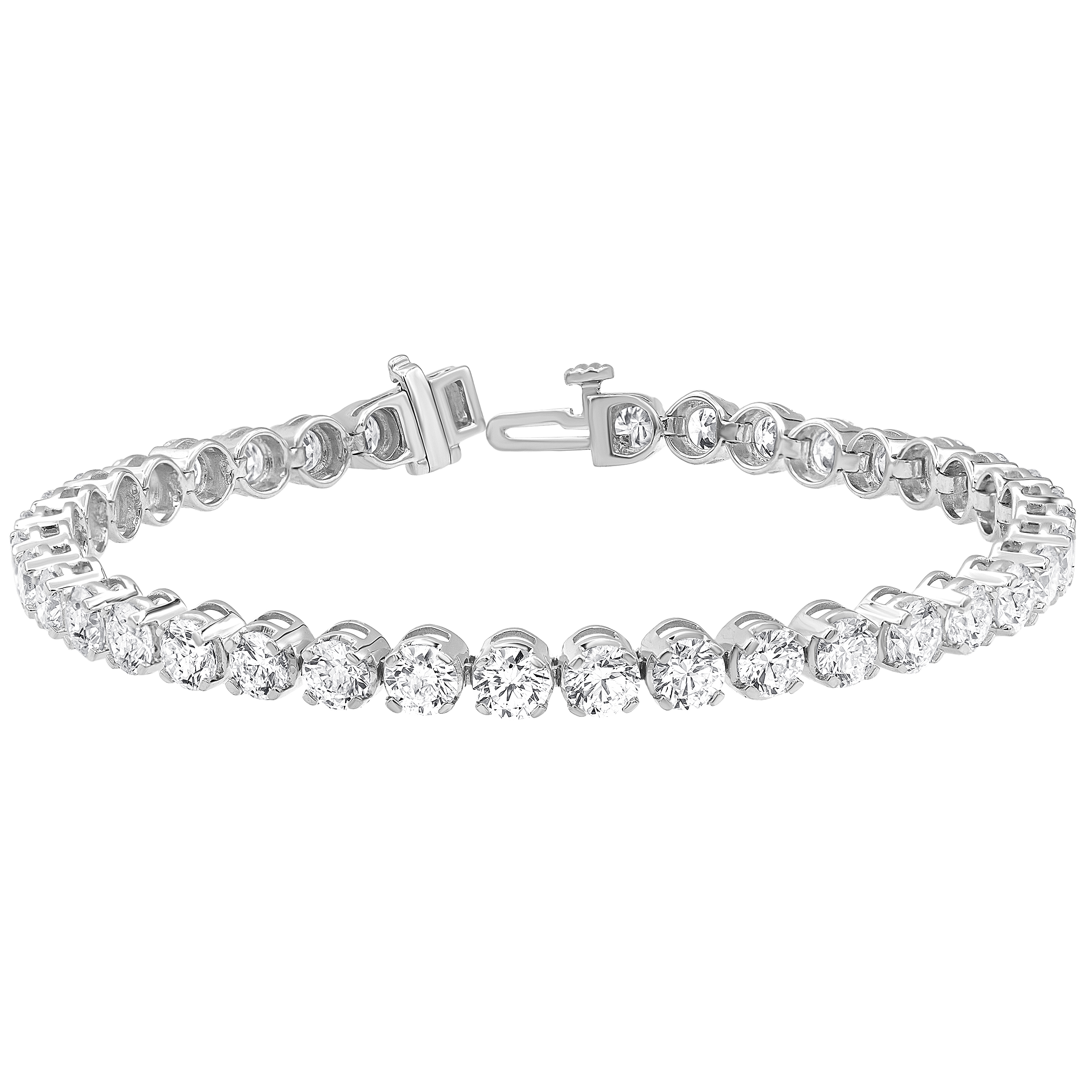 Borsheims Signature Collection Lab-Grown Diamond Tennis Bracelet in White Gold, 10 cttw, 7